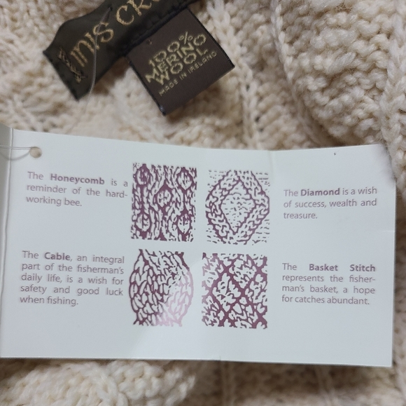 Inis Crafts Heavy Merion Wool Ireland Cardigan Sweater - Picture 11 of 12